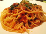 トマトとチョリソーのスパゲティ